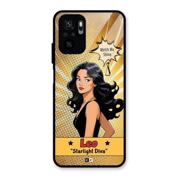 Diva Leo Glass Back Case for Redmi Note 10