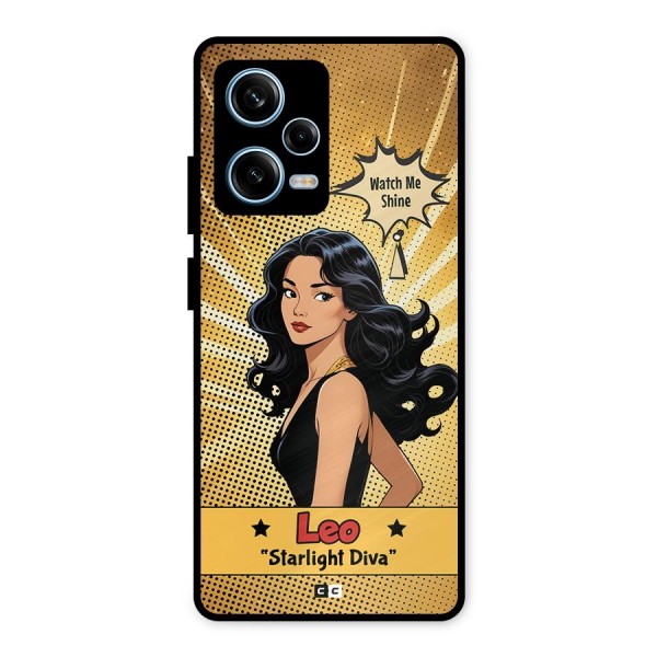 Diva Leo Metal Back Case for Redmi Note 12 Pro