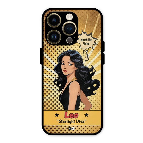 Diva Leo Metal Back Case for iPhone 14 Pro