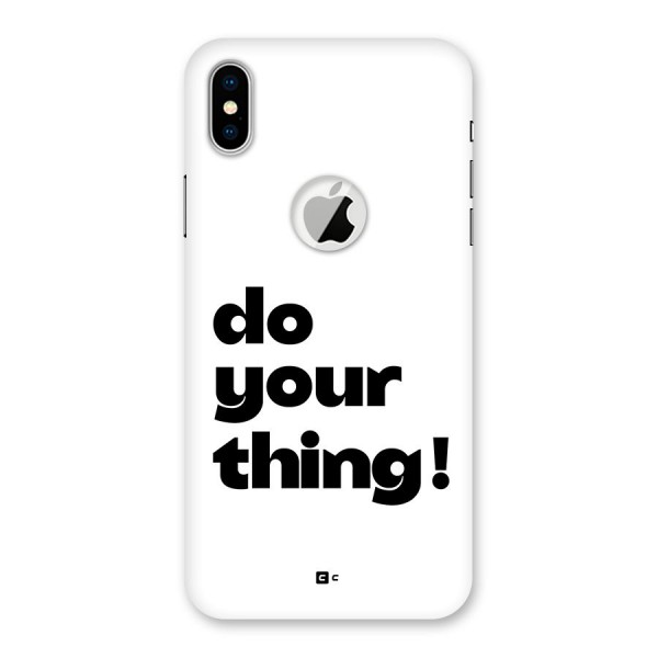 Do Your Thing Back Case for iPhone XS Logo Cut