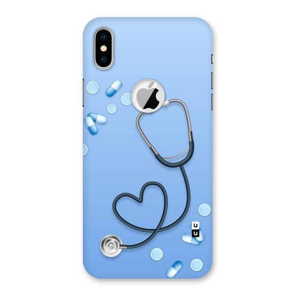 Doctors Stethoscope Back Case for iPhone XS Logo Cut