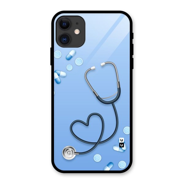 Doctors Stethoscope Glass Back Case for iPhone 11