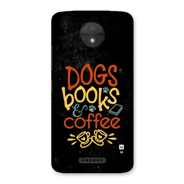 Dogs Books Coffee Back Case for Moto C