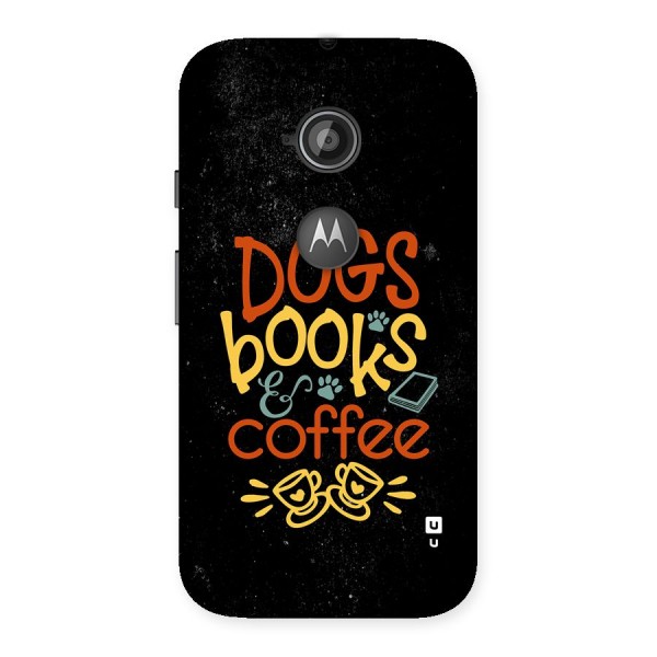 Dogs Books Coffee Back Case for Moto E 2nd Gen