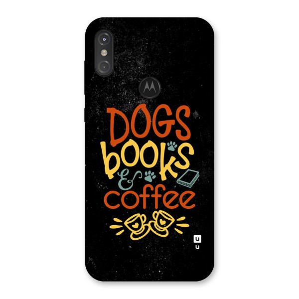 Dogs Books Coffee Back Case for Motorola One Power