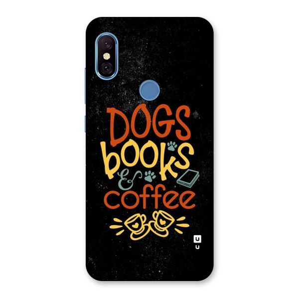 Dogs Books Coffee Back Case for Redmi Note 6 Pro