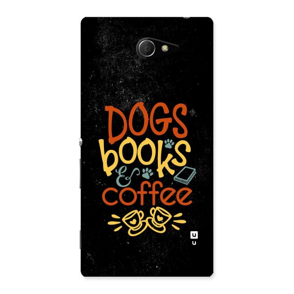 Dogs Books Coffee Back Case for Xperia M2