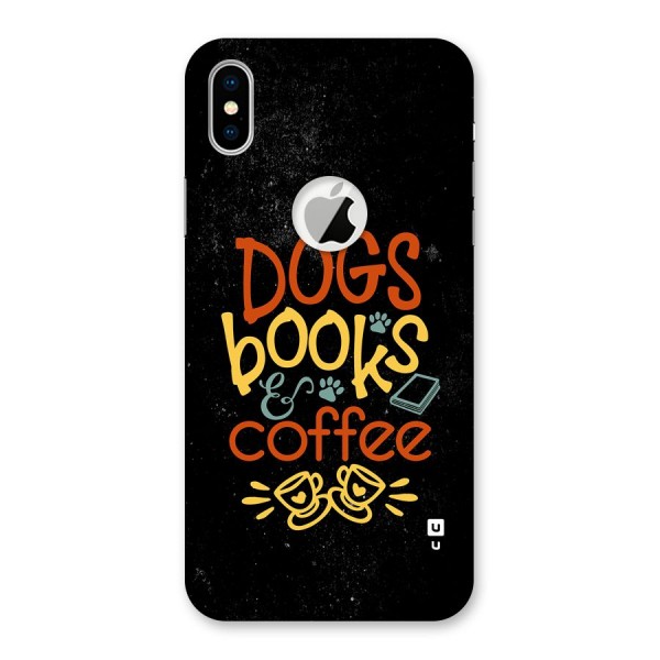 Dogs Books Coffee Back Case for iPhone XS Logo Cut