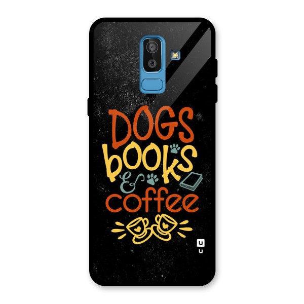 Dogs Books Coffee Glass Back Case for Galaxy J8