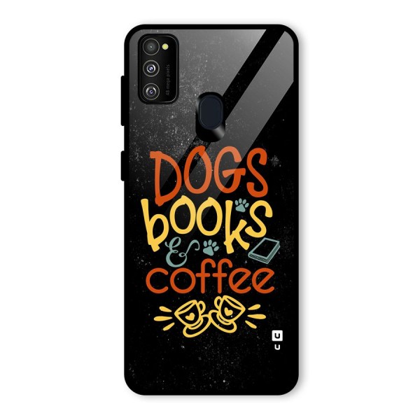 Dogs Books Coffee Glass Back Case for Galaxy M21