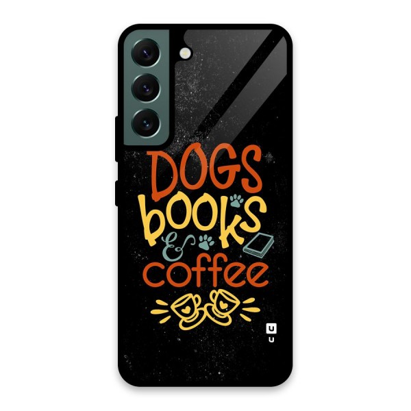 Dogs Books Coffee Glass Back Case for Galaxy S22 5G