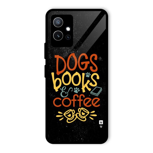 Dogs Books Coffee Glass Back Case for Vivo T1 5G