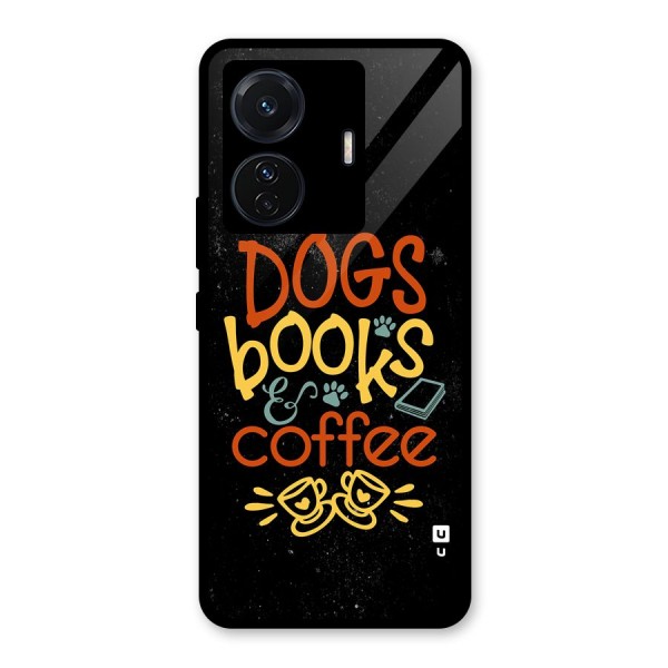 Dogs Books Coffee Glass Back Case for Vivo T1 Pro