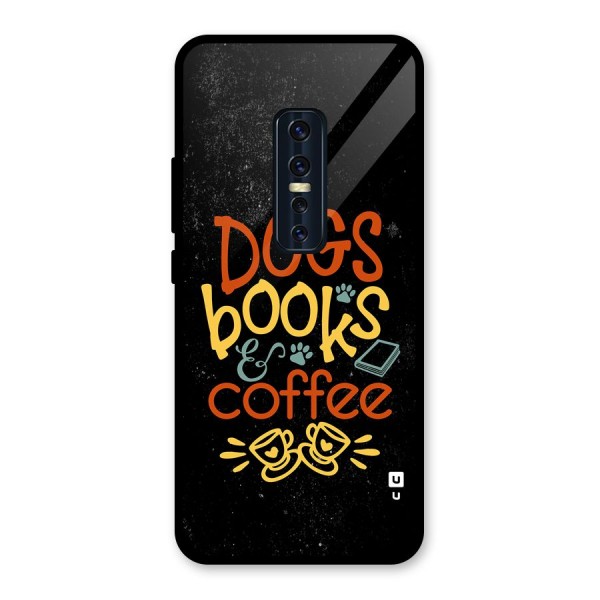 Dogs Books Coffee Glass Back Case for Vivo V17 Pro