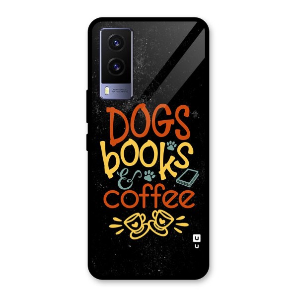 Dogs Books Coffee Glass Back Case for Vivo V21e 5G