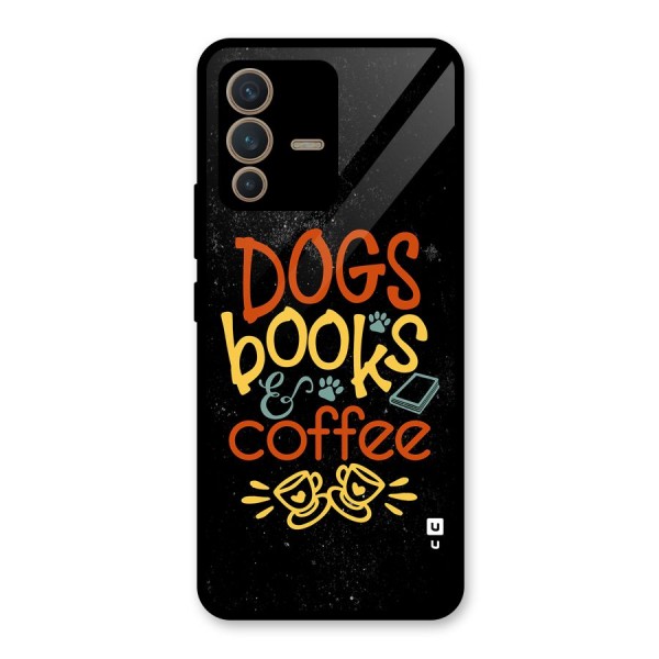 Dogs Books Coffee Glass Back Case for Vivo V23 5G