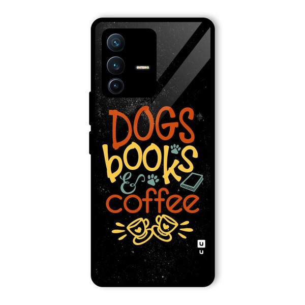 Dogs Books Coffee Glass Back Case for Vivo V23 Pro