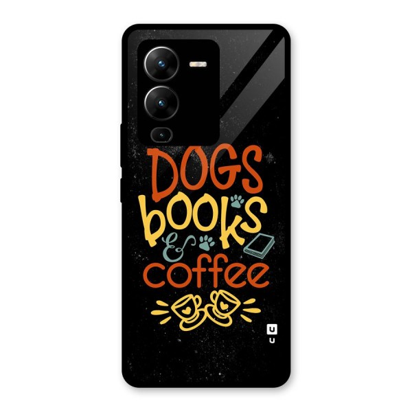 Dogs Books Coffee Glass Back Case for Vivo V25 Pro