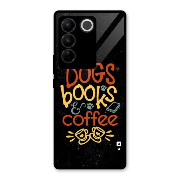 Dogs Books Coffee Glass Back Case for Vivo V27