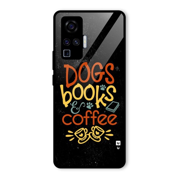 Dogs Books Coffee Glass Back Case for Vivo X50 Pro