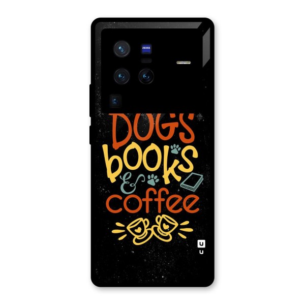 Dogs Books Coffee Glass Back Case for Vivo X80 Pro