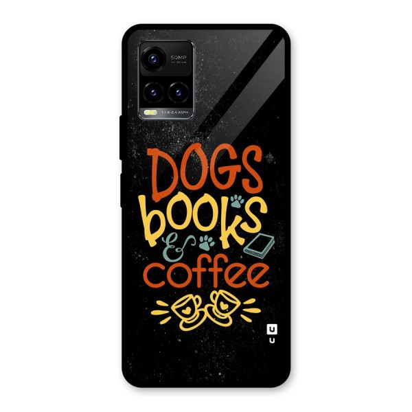 Dogs Books Coffee Glass Back Case for Vivo Y21T