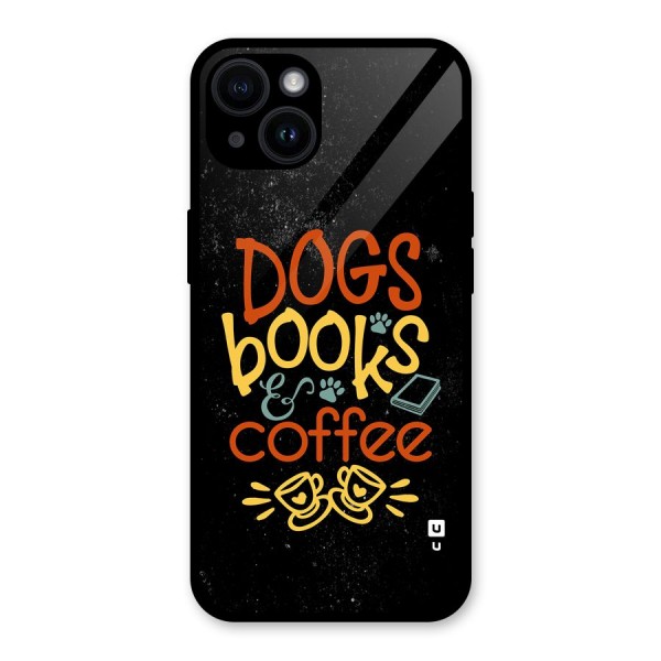 Dogs Books Coffee Glass Back Case for iPhone 14