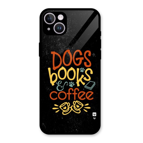 Dogs Books Coffee Glass Back Case for iPhone 14 Plus