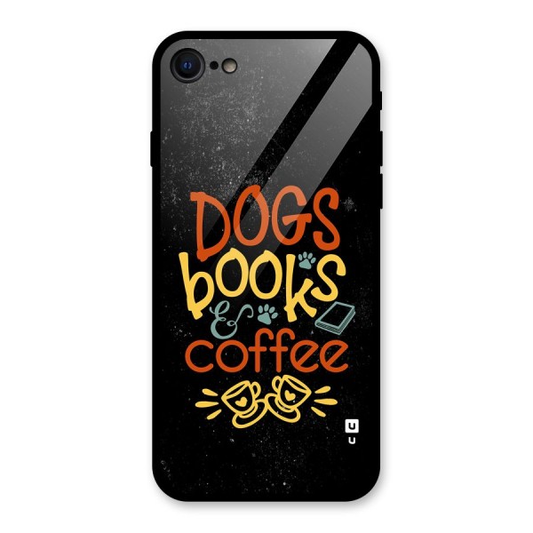 Dogs Books Coffee Glass Back Case for iPhone 8