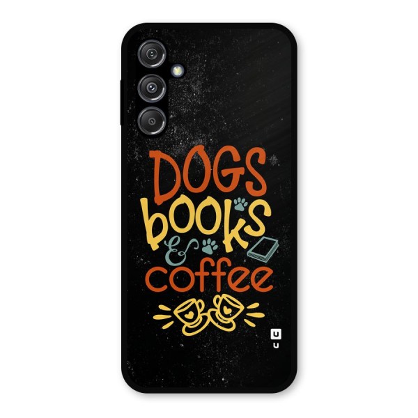 Dogs Books Coffee Metal Back Case for Galaxy M34 5G