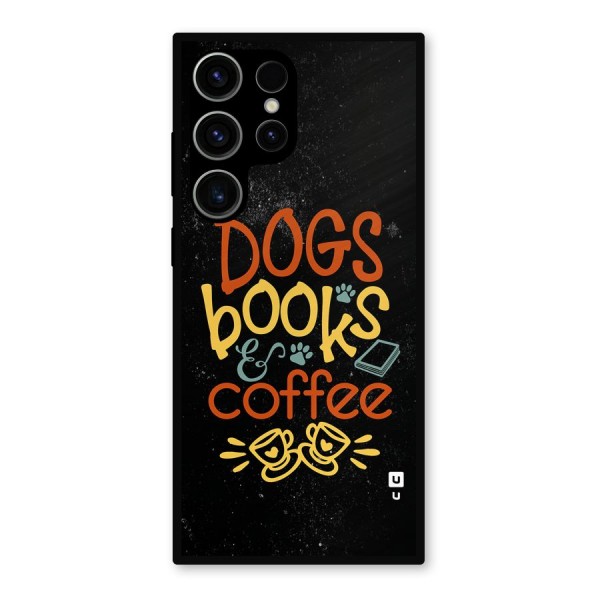 Dogs Books Coffee Metal Back Case for Galaxy S23 Ultra