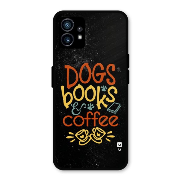 Dogs Books Coffee Metal Back Case for Nothing Phone 1