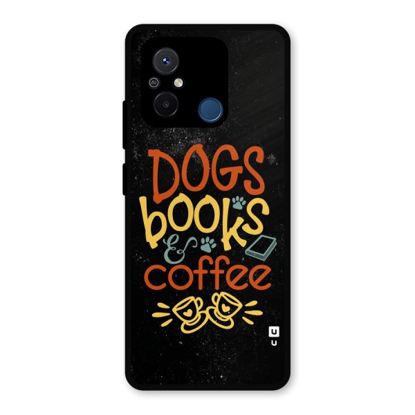 Dogs Books Coffee Metal Back Case for Poco C55