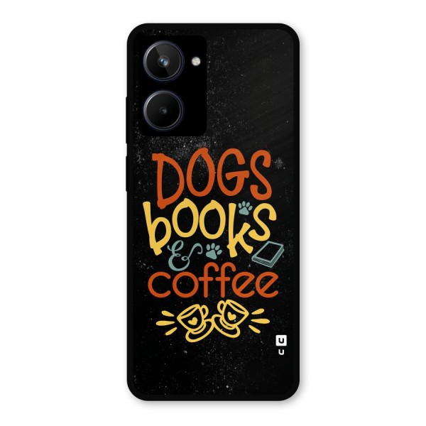 Dogs Books Coffee Metal Back Case for Realme 10