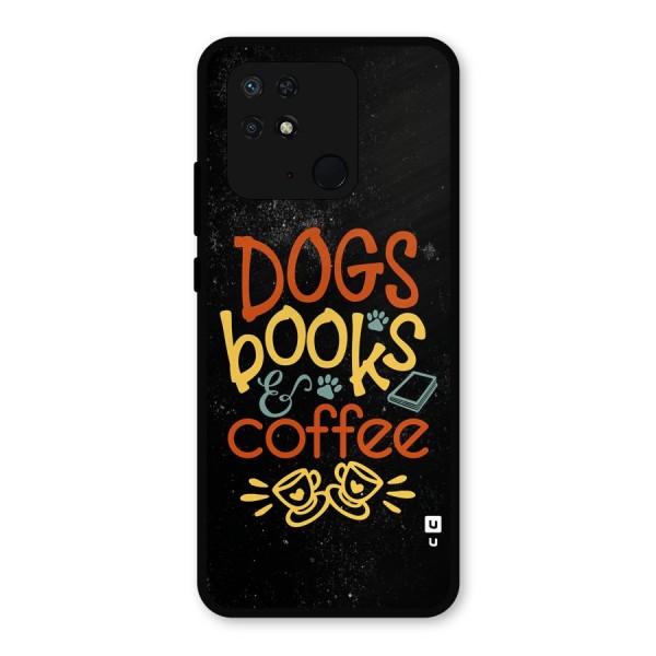 Dogs Books Coffee Metal Back Case for Redmi 10