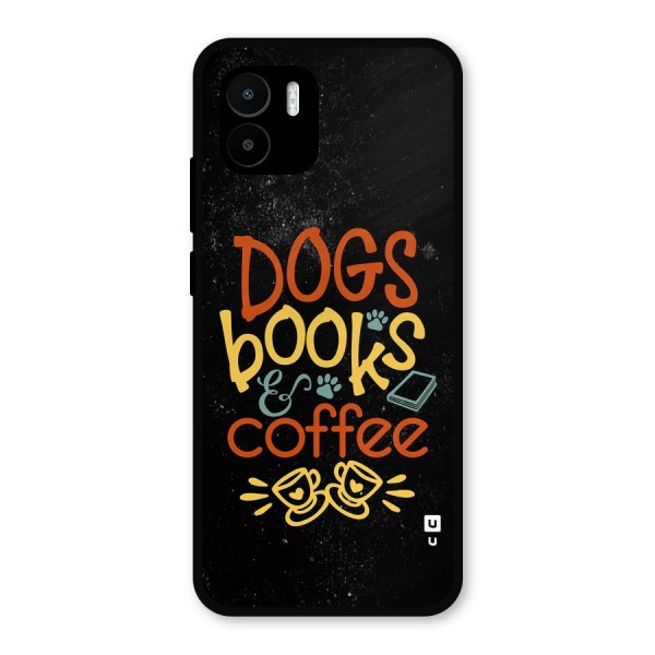 Dogs Books Coffee Metal Back Case for Redmi A2