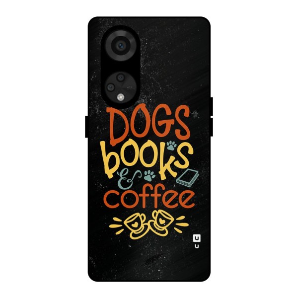 Dogs Books Coffee Metal Back Case for Reno8 T 5G