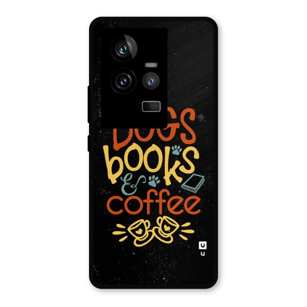 Dogs Books Coffee Metal Back Case for iQOO 11 5G