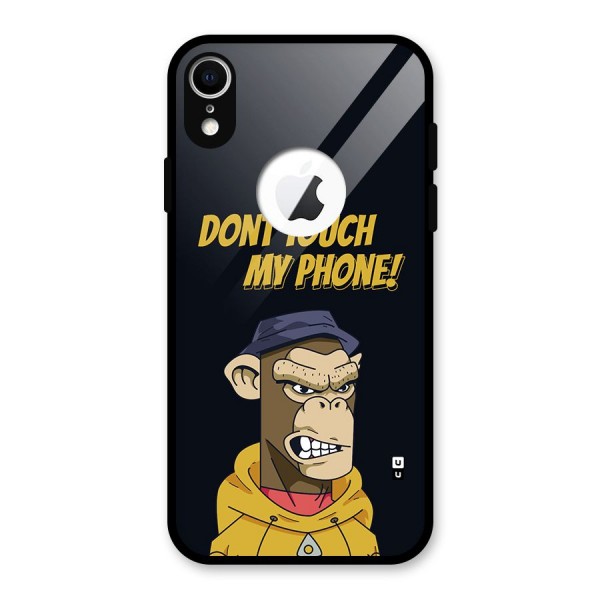 Dont Touch My Phone Glass Back Case for iPhone XR Logo Cut