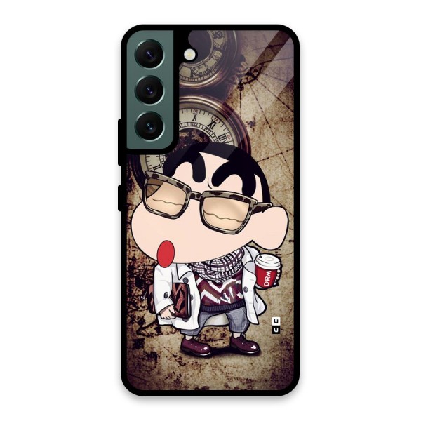 Dope Shinchan Glass Back Case for Galaxy S22 5G