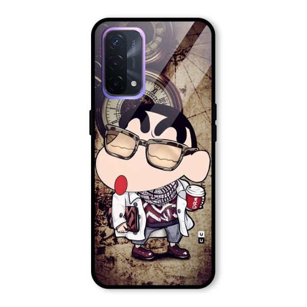 Dope Shinchan Glass Back Case for Oppo A74 5G