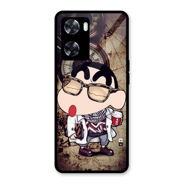 Dope Shinchan Glass Back Case for Oppo A77