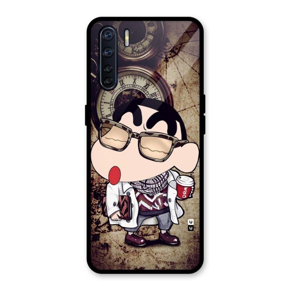 Dope Shinchan Glass Back Case for Oppo F15