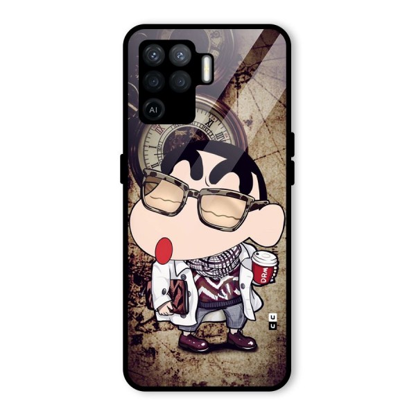 Dope Shinchan Glass Back Case for Oppo F19 Pro