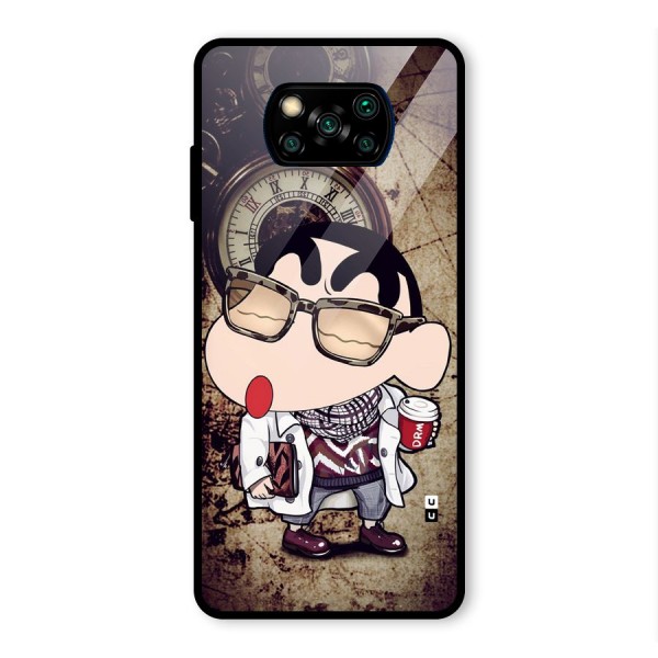 Dope Shinchan Glass Back Case for Poco X3 Pro