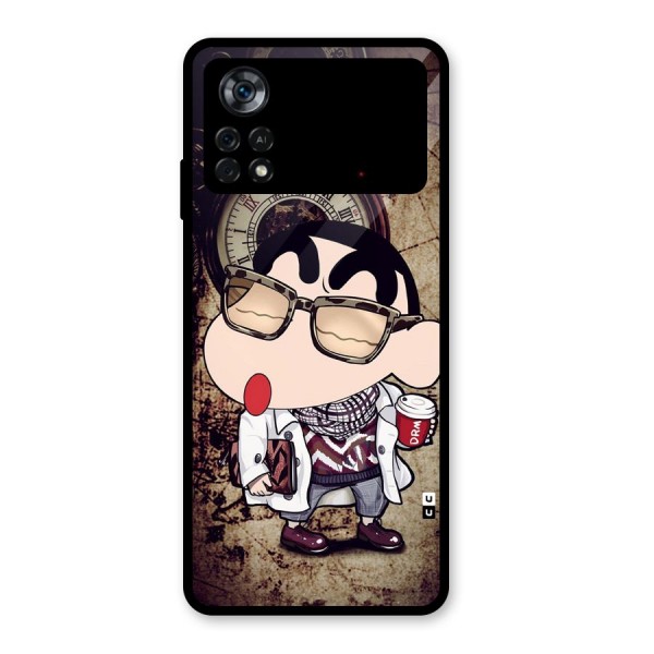 Dope Shinchan Glass Back Case for Poco X4 Pro 5G