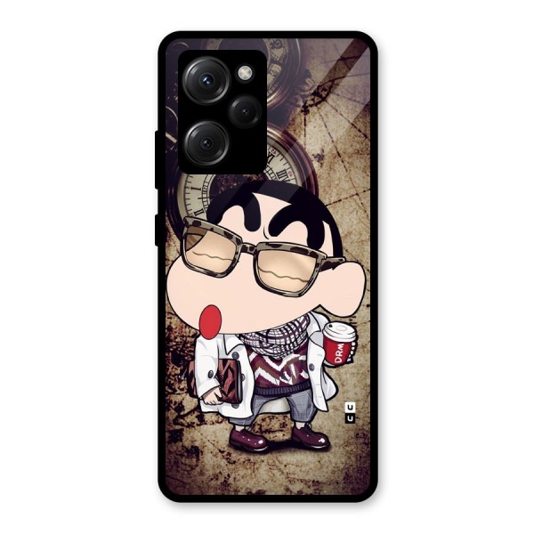 Dope Shinchan Glass Back Case for Poco X5 Pro