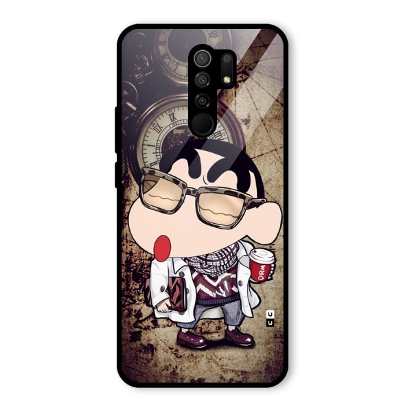 Dope Shinchan Glass Back Case for Redmi 9 Prime