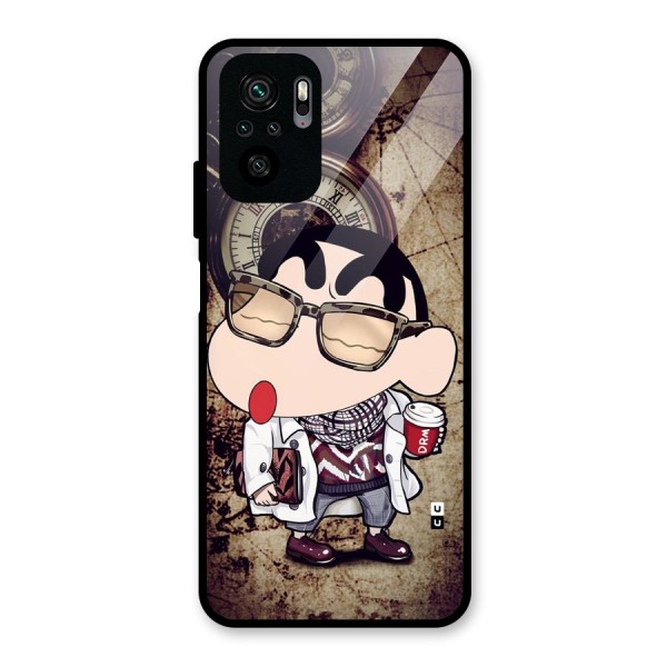 Dope Shinchan Glass Back Case for Redmi Note 10