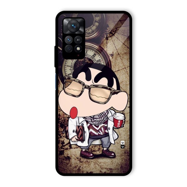 Dope Shinchan Glass Back Case for Redmi Note 11 Pro